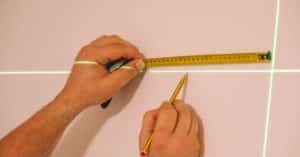 precise laser-guided tile measurement during tile installation in Birmingham