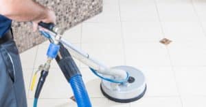 vacuum cleaning a curing tilework