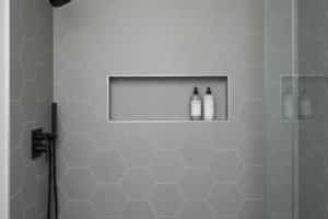 geometric tile backsplash